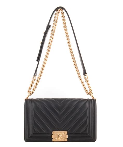 chanel chevron boy bag|chanel black boyfriend bag.